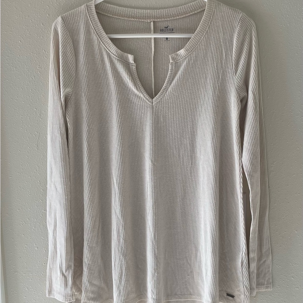 Hollister Cream Sz Small Y2K Henley Bella Swan Top Shirt